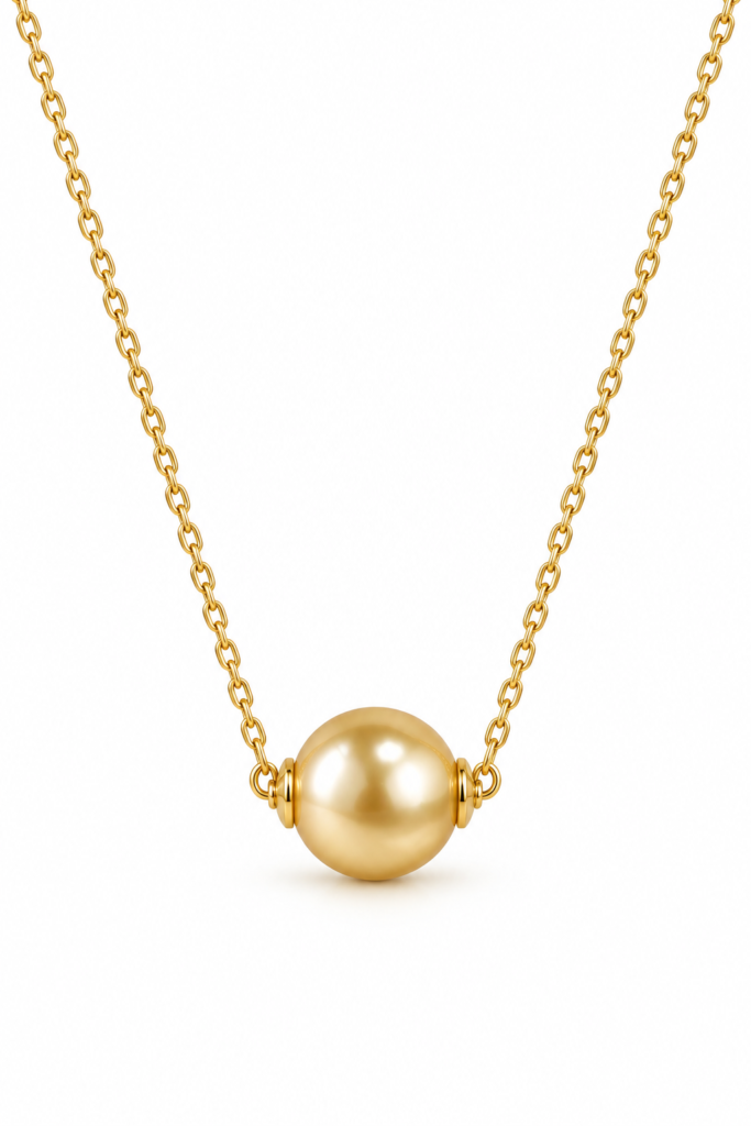 Motu Anhänger mit goldener Südseeperle – 12 mm