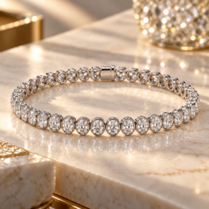 Oval Natural Diamond Tennis Bracelet – Bild 1
