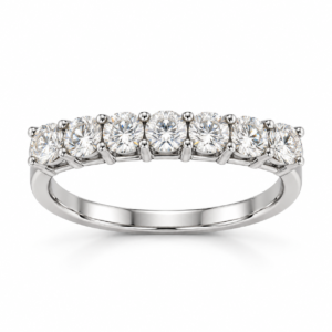 Half Eternity Natural Diamond Wedding Band – Bild 3