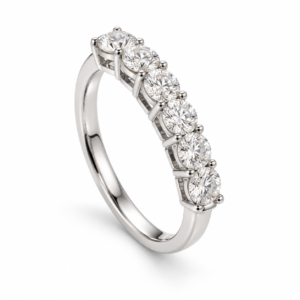 Half Eternity Natural Diamond Wedding Band – Bild 2