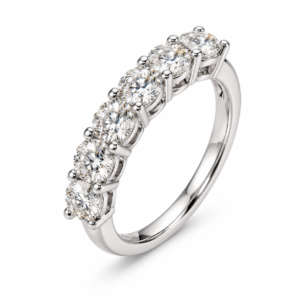 Half Eternity Natural Diamond Wedding Band – Bild 5