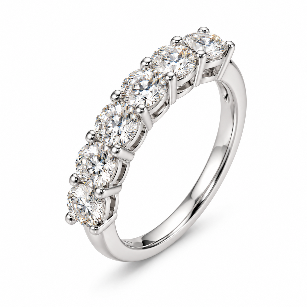 Half Eternity Natural Diamond Wedding Band – Bild 5
