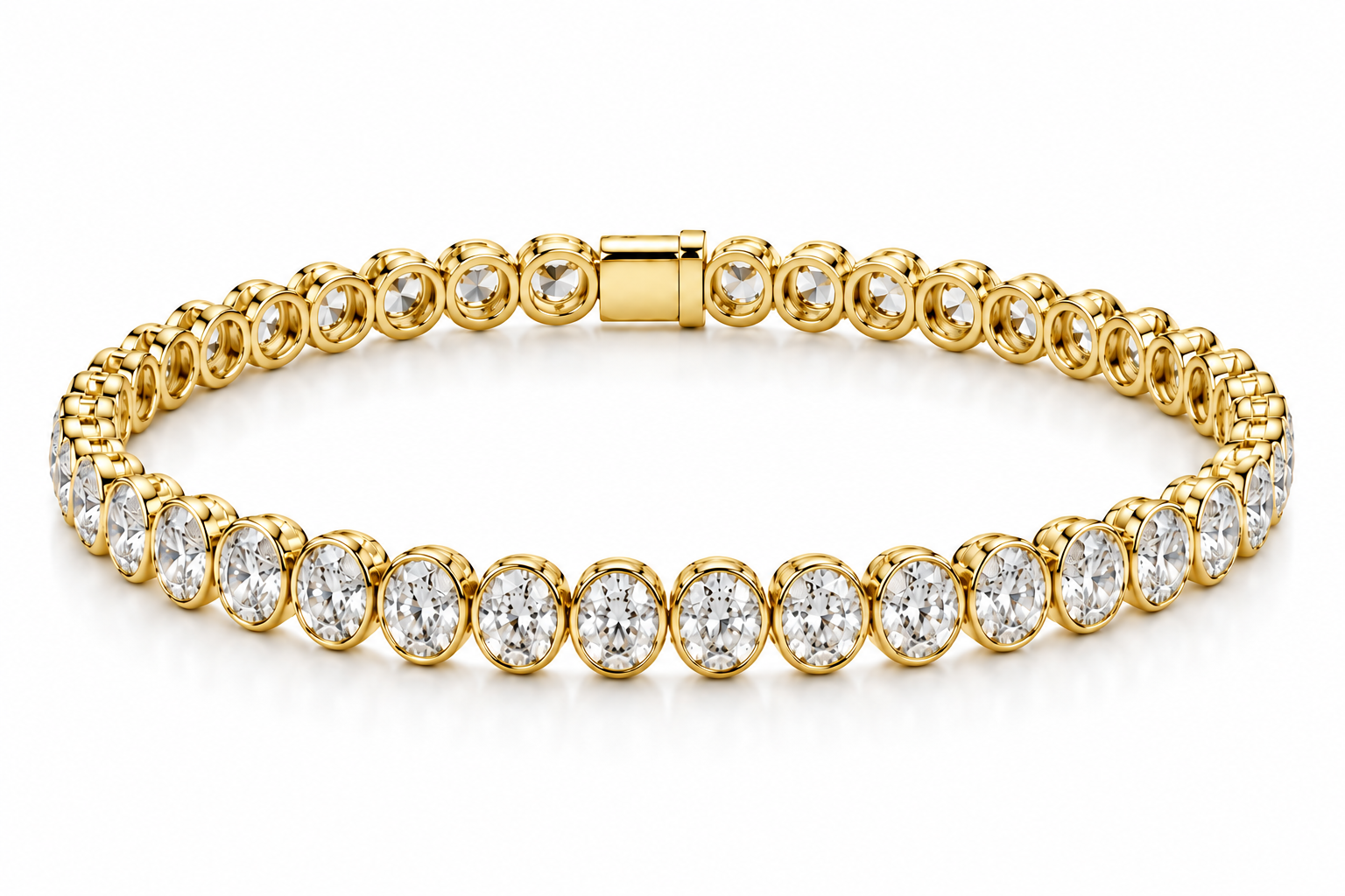 Oval Natural Diamond Tennis Bracelet – Bild 4