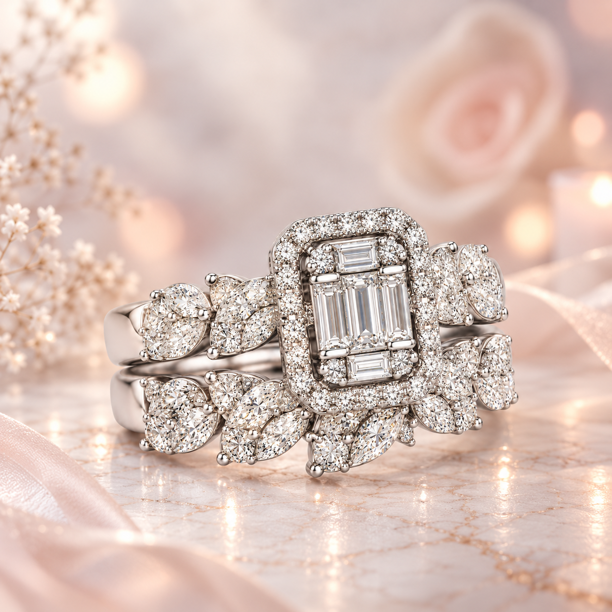 Halo Natural Diamond Engagement Ring - изображение 1
