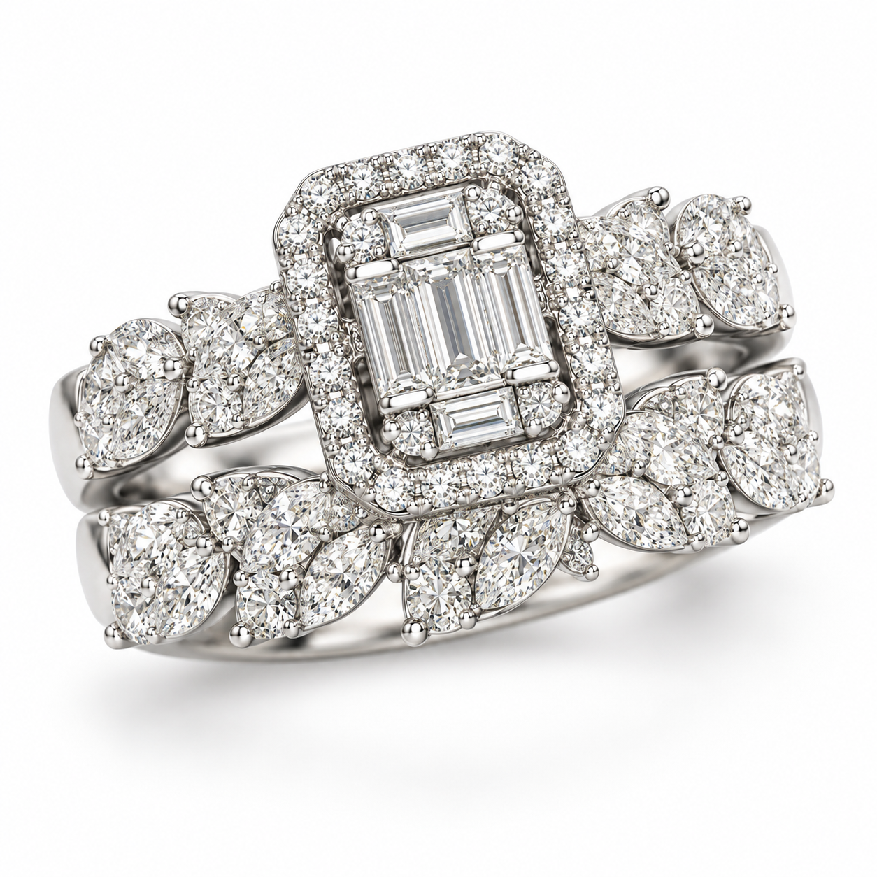 Halo Natural Diamond Engagement Ring - изображение 2