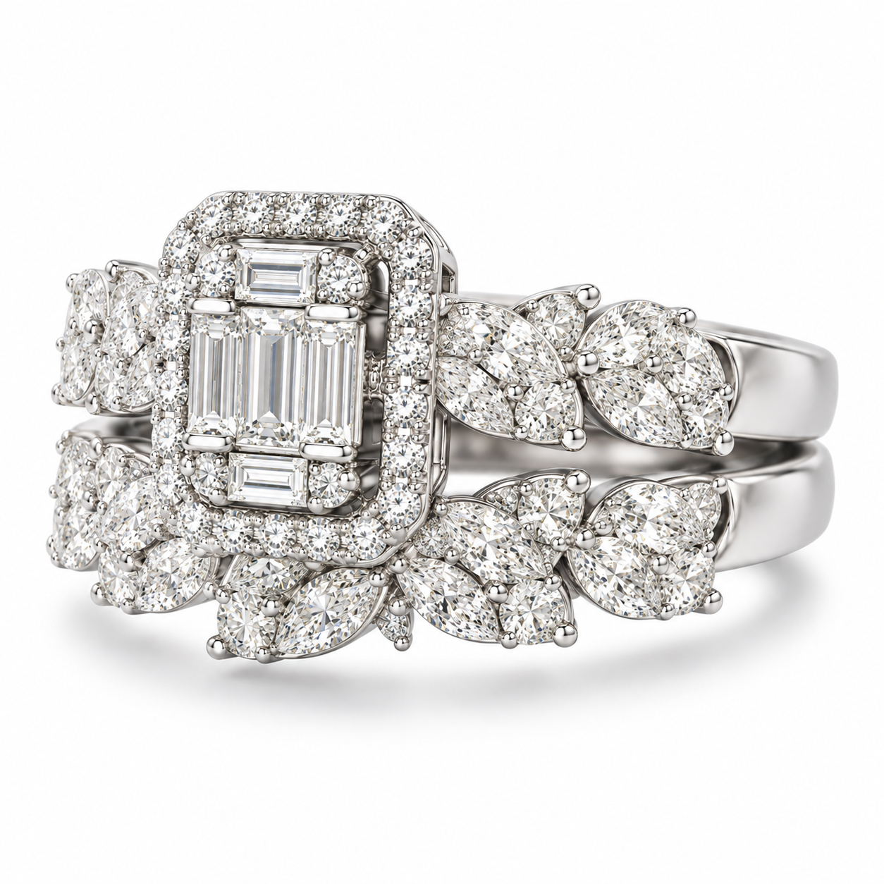 Halo Natural Diamond Engagement Ring - изображение 3