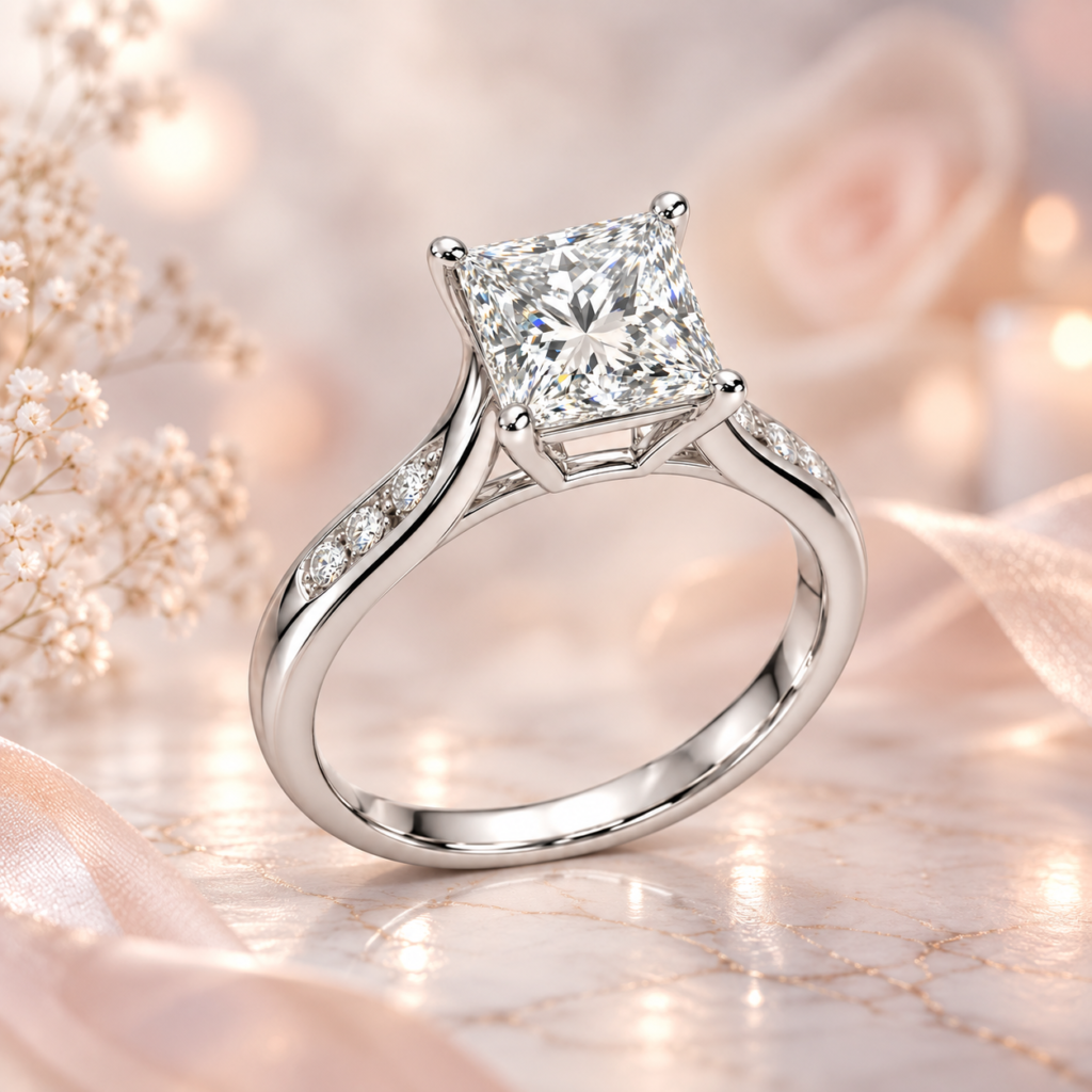 Anello di fidanzamento Princess con diamanti naturali