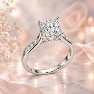 Princess Natural Diamond Engagement Ring - Image 1