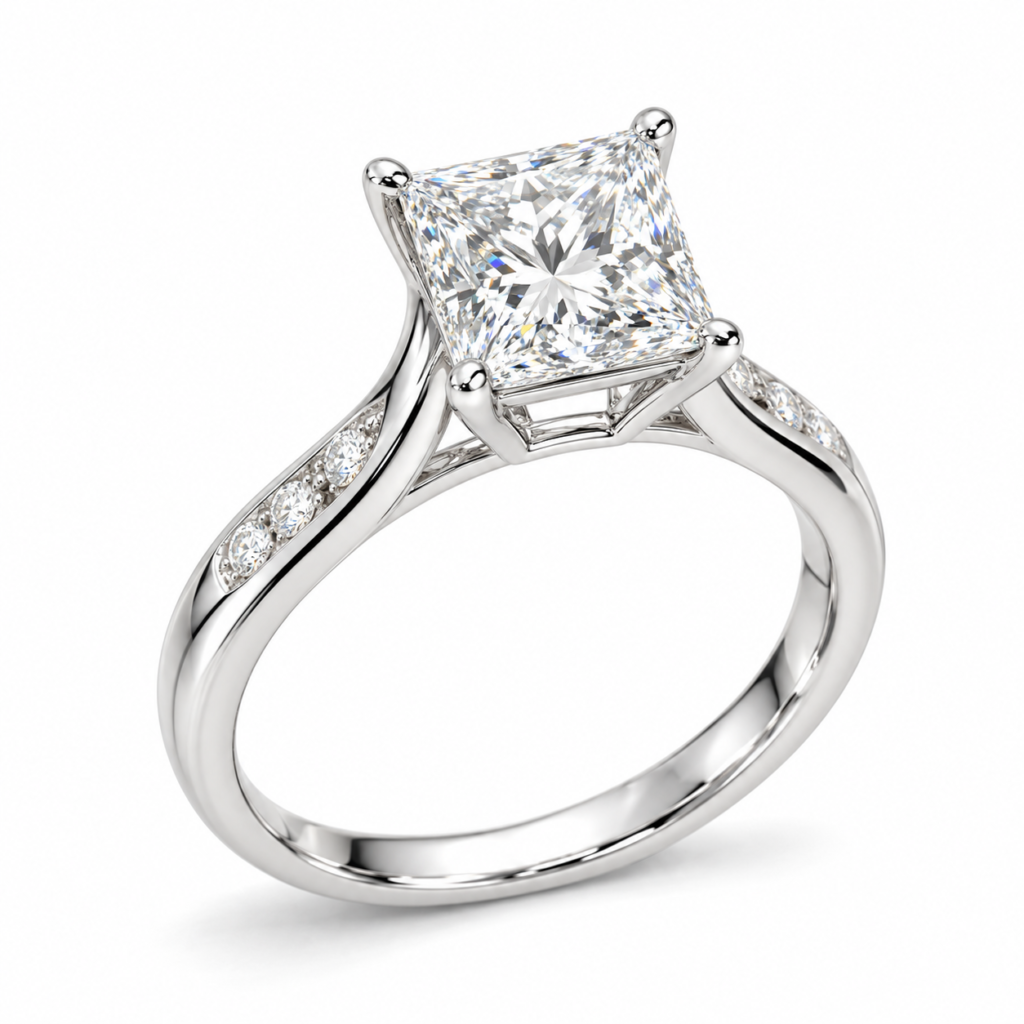 Princess Natural Diamond Engagement Ring