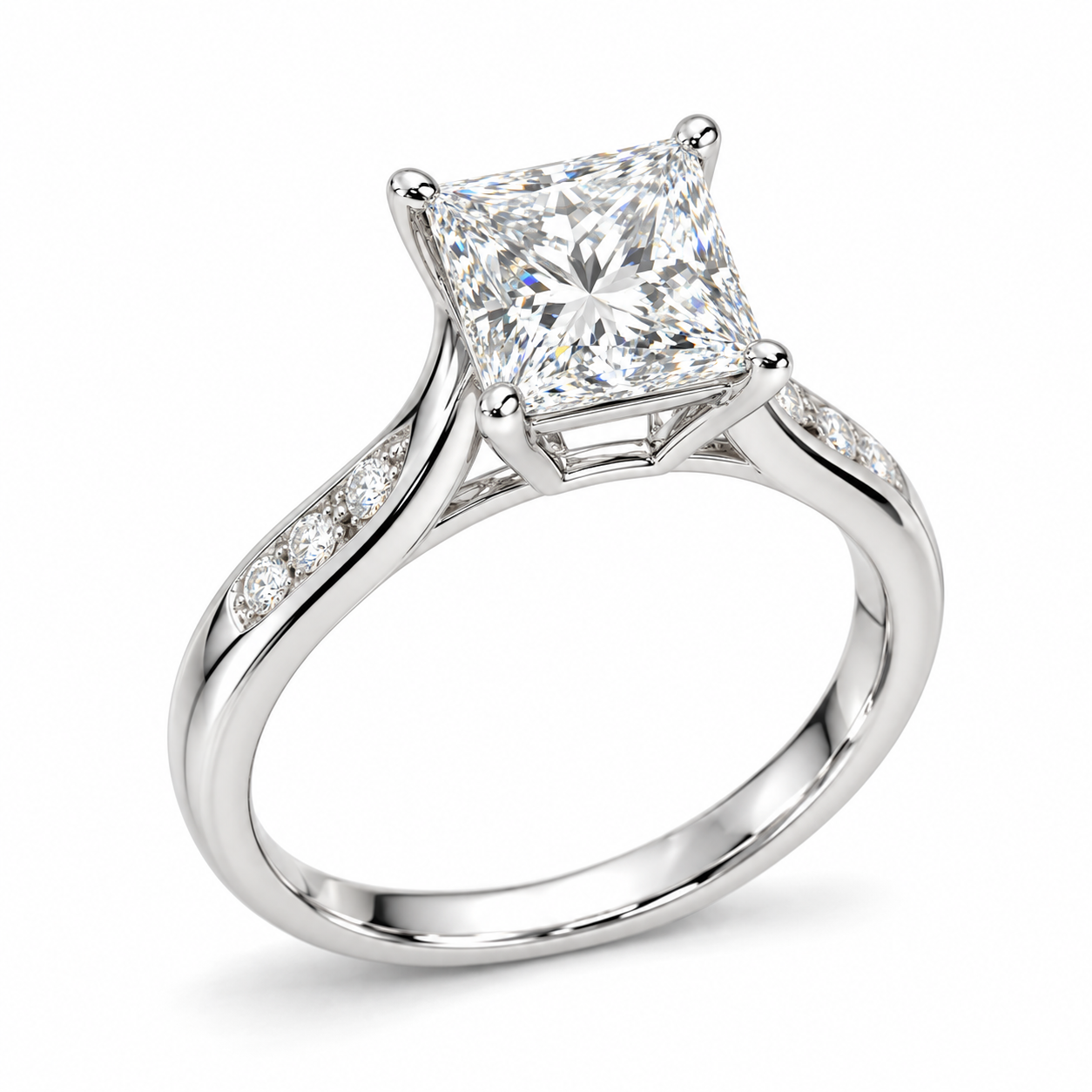 Princess Natural Diamond Engagement Ring - Image 2