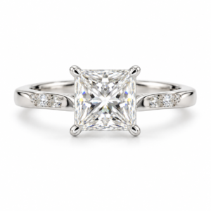 Princess Natural Diamond Engagement Ring - Image 4