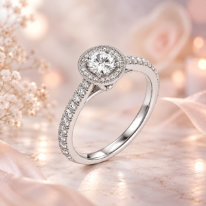 Crown Natural Diamond Engagement Ring - 图片 1