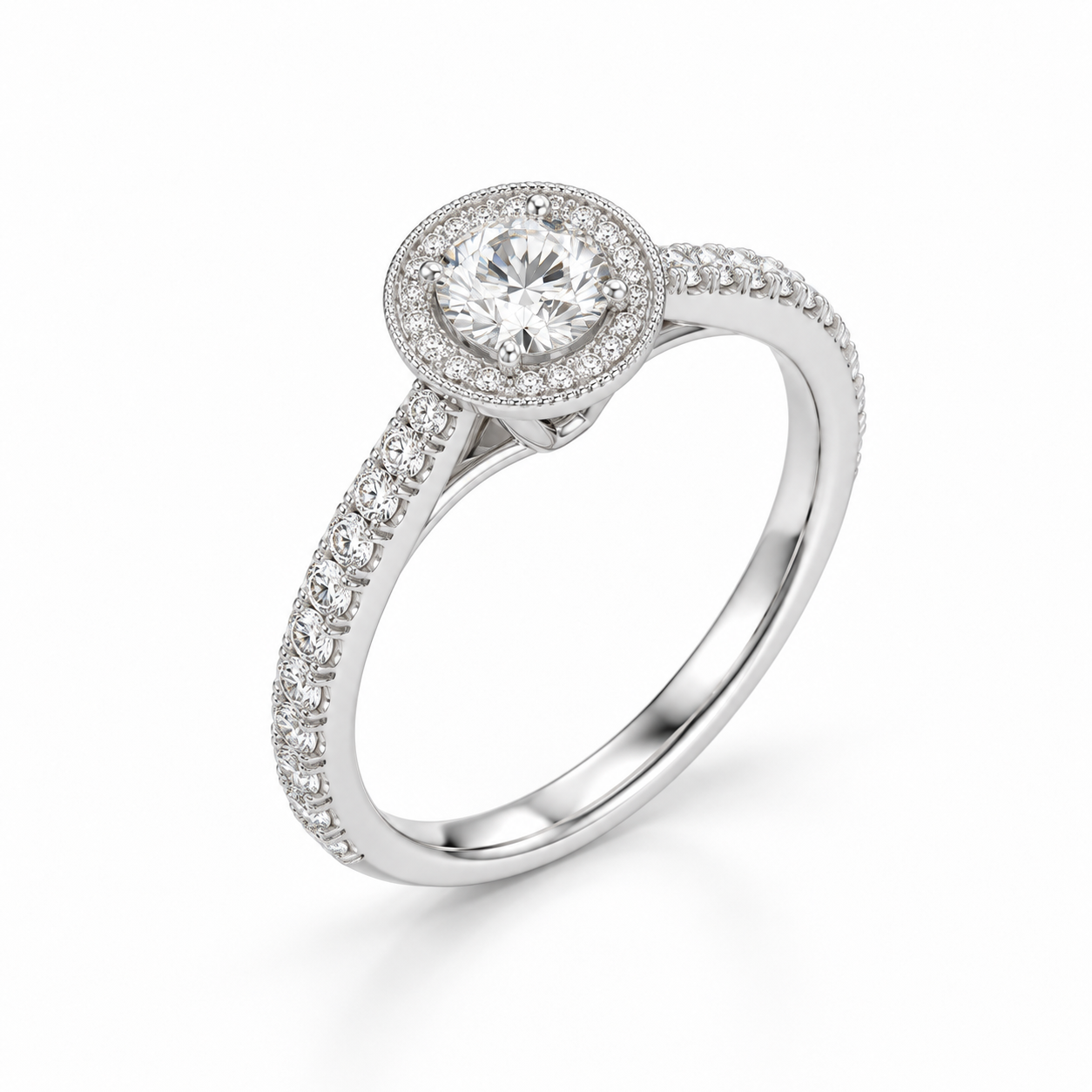 Crown Natural Diamond Engagement Ring - 图片 5