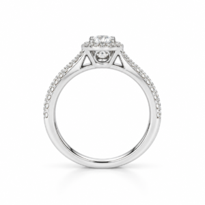 Crown Natural Diamond Engagement Ring - 图片 3