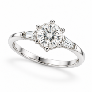 Trilogy Natural Diamond Engagement Ring - Image 2