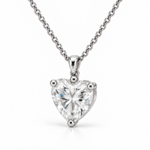 Heart Solitaire Natural Diamond Necklace 1 CT - изображение 3