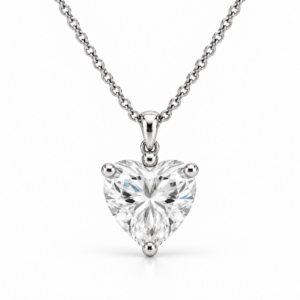 Heart Solitaire Natural Diamond Necklace 1 CT - изображение 2