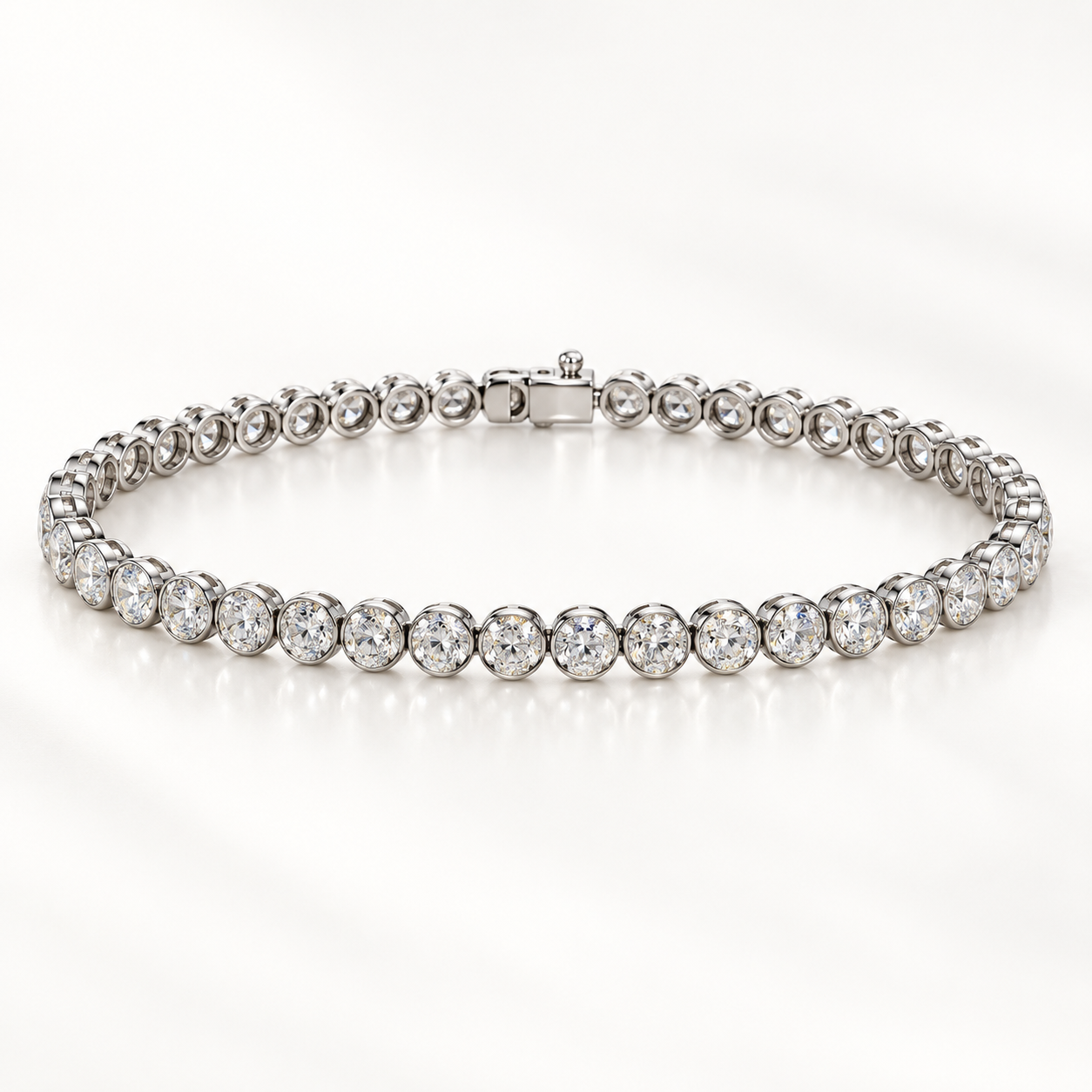 Oval Natural Diamond Tennis Bracelet – Bild 7