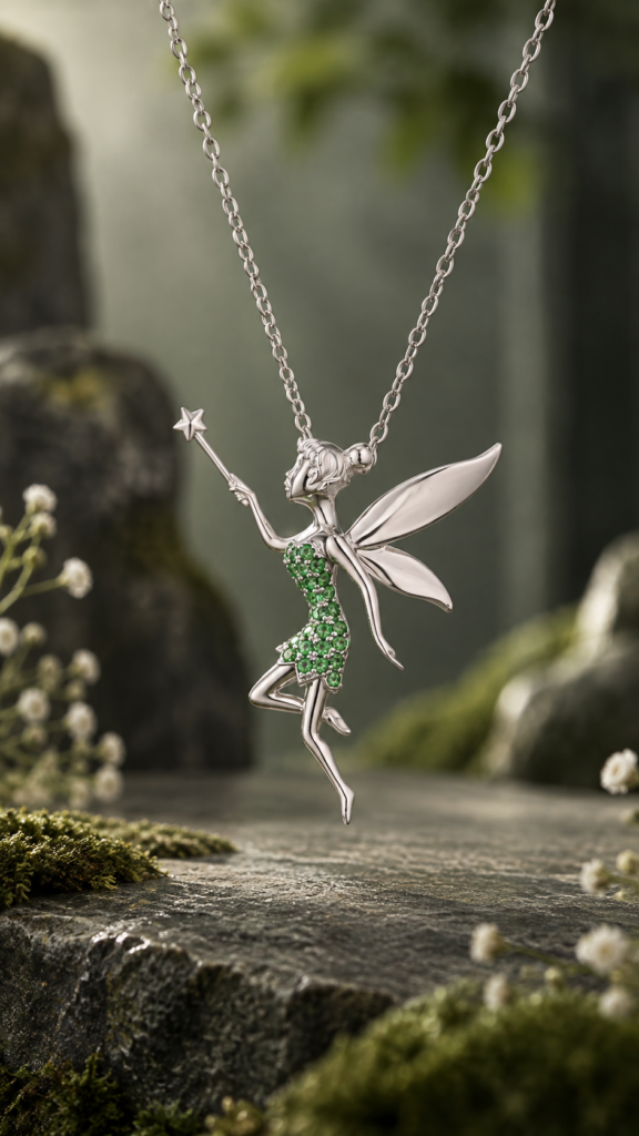 Tsavorite Fairy Pendant Necklace